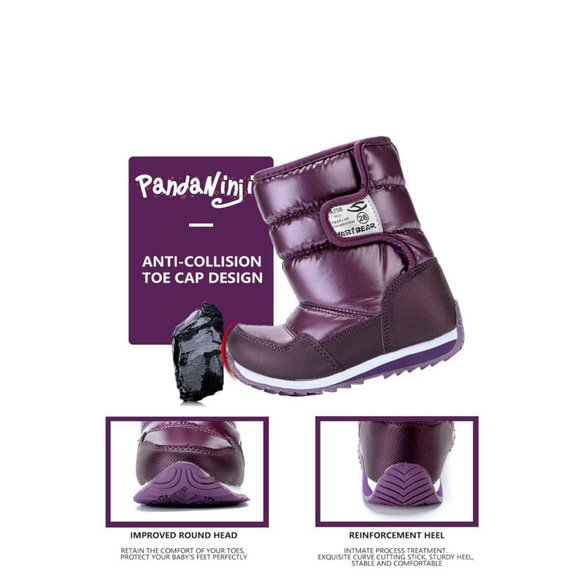 Vecjunia Unisex Kids Winter Snow Boots Anti-Slip - Picture 4 of 7